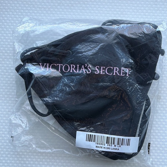 NWT Victoria’s Secret Swim Lace Up Triangle Bikini Top / BSexy / Black / Size M - Picture 3 of 14